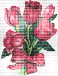 "Collection D'Art ""Flowers Tulips Tapestry Kit, 100% Cotton, Multi-Colour, 20 x 25 x 0.10 cm"