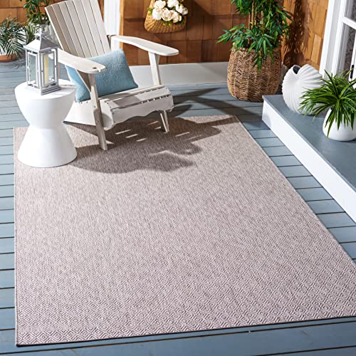 Safavieh Contemporary Indoor/Outdoor Woven Rectangle Area Rug, Courtyard Collection, CY8520, in Beige / Beige, 122 X 170 cm for Garden, Patio or Any Outdoor Space