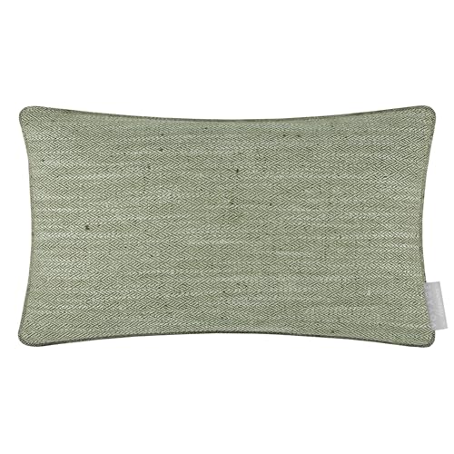 Voyage Maison Jedburgh Feather Filled Cushion – Herringbone Textured Woven Artisan Country Décor (Sage - 30x50cm)