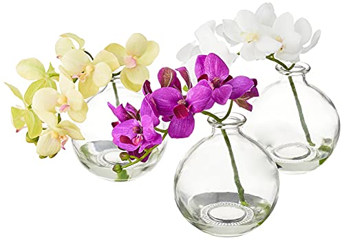Nearly Natural Artificial ' Set of 3 Multi Color Piece 1 9” Phalaenopsis Orchid Arrangement in Vase, 9', 3