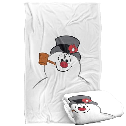 LOGOVISION Frosty The Snowman Frosty Face Costume Silky Touch Super Soft Throw Blanket 91 x 147 Cm
