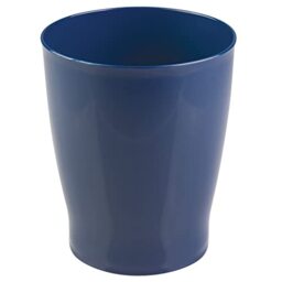 mDesign Bathroom Bin - Bedroom Bin & Rubbish Bin For Bedrooms, Bathrooms, Home and Offices - Small Bin - Navy Blue