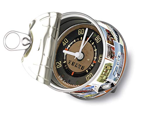 BRISA VW Collection Volkswagen Table Clock, Magnet Clock, MyClock also customizable, Photo Gift in T1 Bus, Beetle, GTI Design (Bus Stamps/Multicolor)