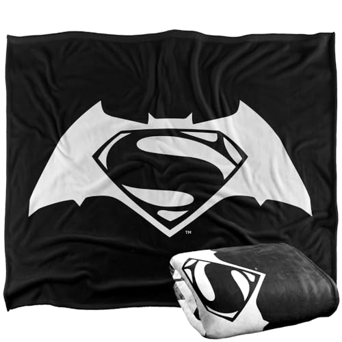 BATMAN Superman V Simple Logo Officially Licensed Silky Touch Super Soft Throw Blanket 152 x 127 cm