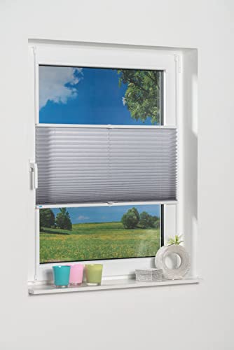 K-home Klemmfix Pleated Blind, grey, 90 x 130 (B x L)