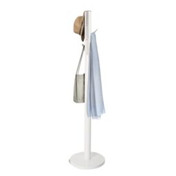 Umbra Flapper Coat Rack, Clothing Hanger, Umbrella Holder, and Hat Organizer, Great for Entryway, Black/Walnut