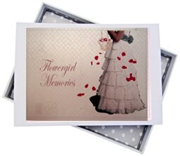 WHITE COTTON CARDS Flower Girl Wedding Photo Album, Board, White, 12.5 x 17.5 x 2.5 cm