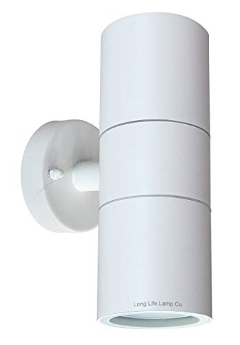 Zenon Lighting Collection Modern Elegant Matte White Double Outdoor Light Fixture GU10 Stainless Steel Garden Wall Luminaire ZLC059W