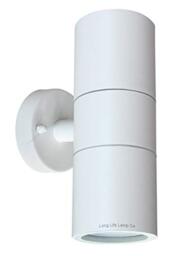 Zenon Lighting Collection Modern Elegant Matte White Double Outdoor Light Fixture GU10 Stainless Steel Garden Wall Luminaire ZLC059W