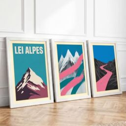 Alpine Geometry Modern Set of 3 Framed Wall Art Prints A3 (42×29.7cm)
