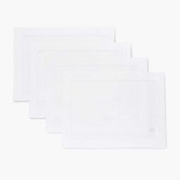 Solino Home 100% Pure Linen Placemats White Hemstitch, 14 x 19 in, Set of 4 - for kitchen, dinner, table setting, Classic Hemstitch, gifting, OEKO-TEX Certified - Fall, Halloween, Thanksgiving, Christmas