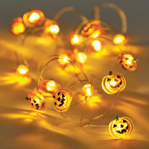 Baker Ross FX642 Pumpkin Led String Lights - 1 String, String Lights for Halloween Decorations and Craft Kits