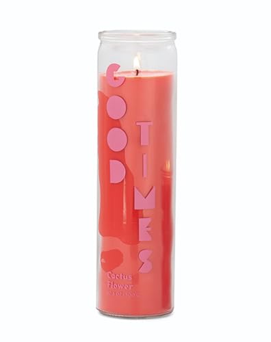 Paddywax Scented Candles Spark Collection Colourful Wax Candle in Clear Glass, 300g, Cactus Flower