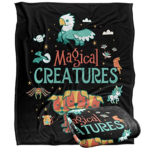 HARRY POTTER Magical Creatures Officially Licensed Silky Touch Super Soft Throw Blanket 152 x 127 cm