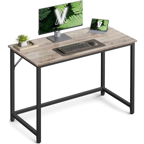 VASAGLE LWD041B02V2 Computer Desk Office Table 100 x 50 x 76 cm for Study Bedroom Living Room Greige Mottled Ink Black