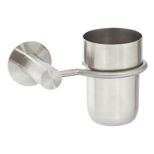 MSV Wall Toothbrush Holder of Stainless Steel Mat, Silver