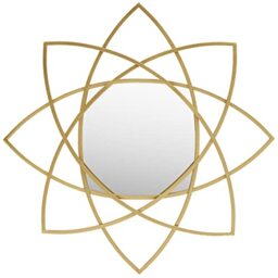 Premier Housewares Modern Wall Mirror for Bedroom/Star Shaped Wall Mirror For Living Room/Stylish Gold Finish Wall Mirrors for Hallway W92 x D5 x H92cm/ Stylish Mirror