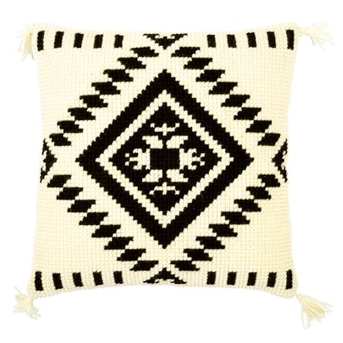 Vervaco Blakc & White Ethnic Print Cushion Cross Stitch Kit