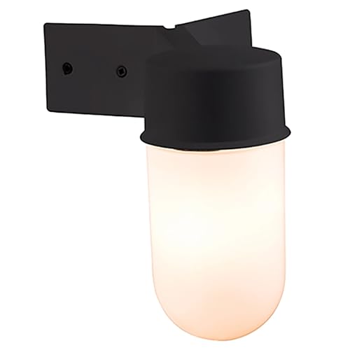 National Lighting Ware Black Corner Angled Pill E27 Bracket Outdoor Garden Wall Light IP44 Rated