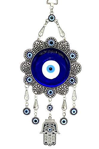 Betterdecor Blue Evil Eye with Hamsa Hand Protection Hanging Ornament (With a Pounch) 006