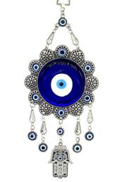 Betterdecor Blue Evil Eye with Hamsa Hand Protection Hanging Ornament (With a Pounch) 006