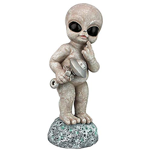 Design Toscano Zeta the Toddler Gray, Roswellian Baby Alien Statue 16.5 Inch