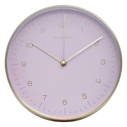 Premier Housewares Wall Clock Gold/Pink Finish Frame Clocks For Living Room/Bedroom/Contemporary Style Round Shaped Design Metal Clocks For Hallways 4 x 25 x 25