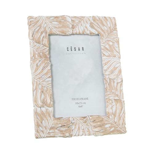 Photo Frame Resin 10 x 15 cm White Envejecido Ext: 15 x 1.4 x 20 cm