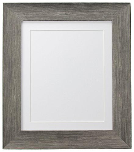 FRAMES BY POST Hygge Picture Photo Frame, Plastic Glass, Wolf Grey with White Mount, 20 x 16 Image Size 15 x 10 Inches