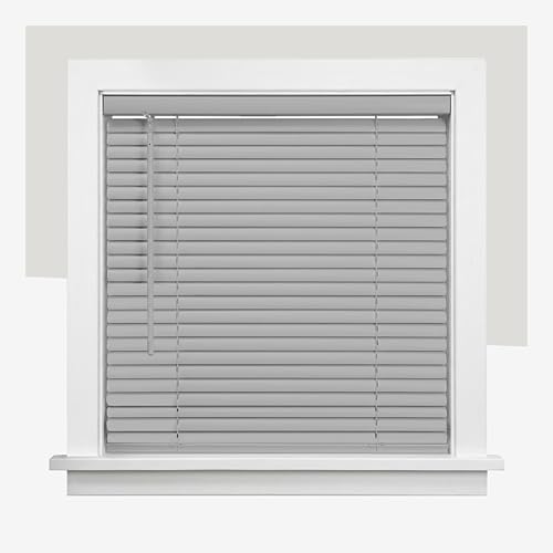 CHICOLOGY Mini Blind, Wireless, Vinyl Sun Protection, Shiny Grey, Approx. 58.5 x 183 cm (W x H)