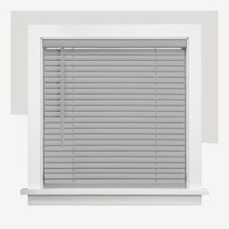 CHICOLOGY Mini Blind, Wireless, Vinyl Sun Protection, Shiny Grey, Approx. 58.5 x 183 cm (W x H)