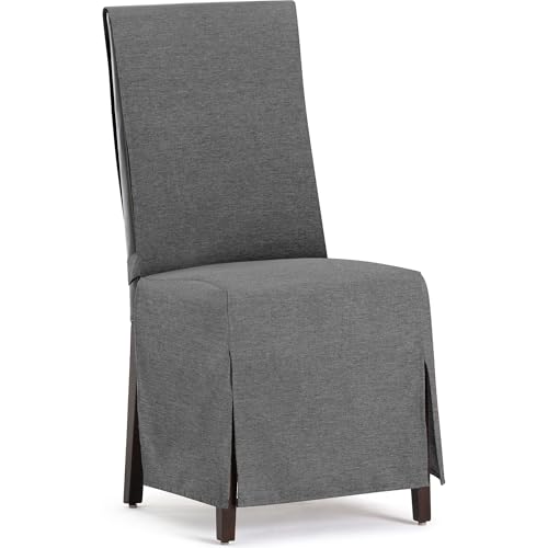 ECOMMERC3 2 Universal and Versatile Chair Covers – Anthracite Chair Cover Protector Easy to Install for Back, Seat and Arms