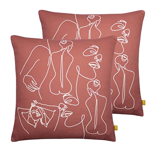 furn. Body art Polyester Filled Cushions (Twin Pack), Recycled Polyester, Clay Red