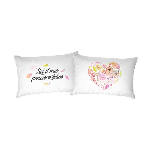 Italian Bed Linen Pair of Pillowcases Digital Printed Printed 52 x 82 cm