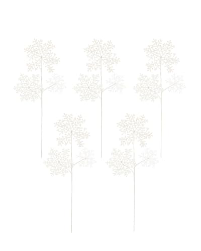WeRChristmas Set of 5 Snowflake Christmas Tree Sprays, 48cm Glitter Picks