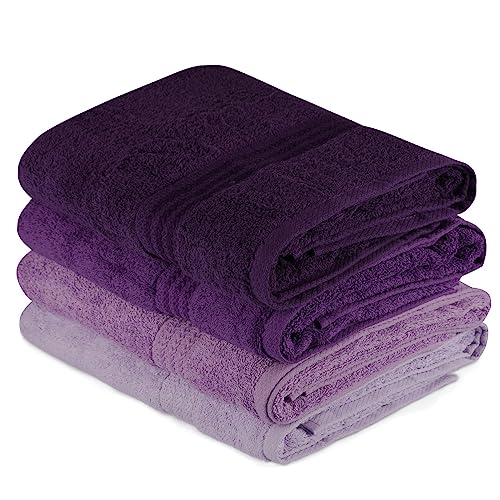 WELL HOME MOBILIARIO & DECORACI??N Bath Towel Set (4 Piece) Light Lilac, Purple, Dark Purple