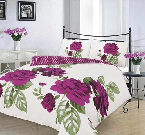 Kampala Hill Isabella Plum Duvet Cover Set Floral Themed King Bedding Set