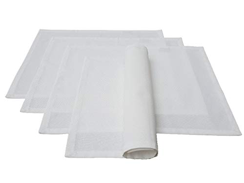 Lemos Home Place Mat Set of 4 Approx. 46 x 36 cm Cotton Many Colours (White)
