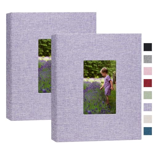 Cherrich Photo Album 8x10, Pack of 2 Linen Picture Book, 26-Page Album Holds 52 Photos Art Presentation Folder for Picture or Certificates Storage