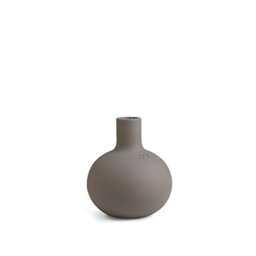 Kähler Designer Earthen Candle Holder in Grey, 13.5 cm