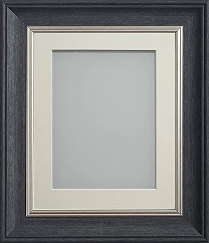 Frame Company Drummond Range Charcoal 10x8 inch Picture Photo Frame with Ivory Mount for Image 6x4 inch * Choice of Sizes* Fitted with Real Glass