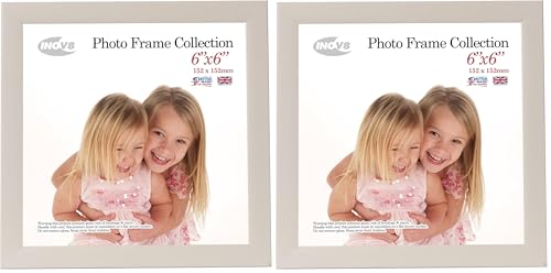 INOV8 Framing Photo Frame Soft Grey 6x6 1PK (Pack of 2)