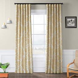 HPD Half Price Drapes Printed Room Darkening Curtain 50 X 84 (1 Panel), BOCH-KC16072C-84, Tea Time Yellow Gold