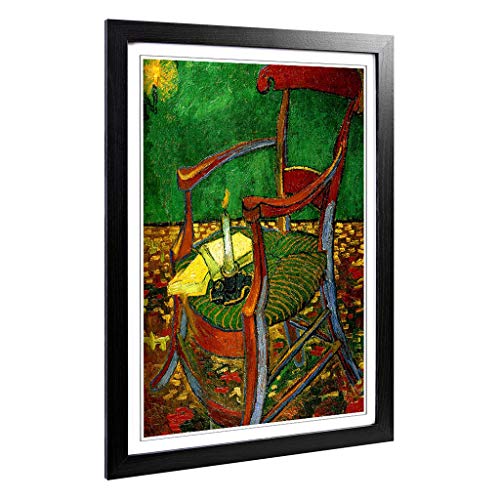 Big Box Art Framed Print of Vincent Van Gogh Gauguins Chair Design - Wall Art Picture - Home Decor for Kitchen, Living Room, Bedroom, Hallway, Black, A2 / 24.5x18 Inch / 62x45cm