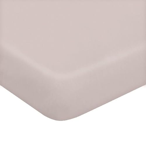 Homemania Corners One Single, Solid Colour-Fitted Sheet for Bed-Pink Cotton, 90 x 195 cm