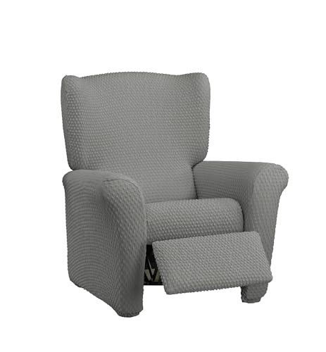 Estoralis Borneo Bi-Elastic Chair Cover Very Elastic Fabric C-09 Light Grey for Relaxing Chairs from 70 to 90 cm Quality Protection Super Adjustable