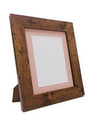 Metro Vintage Wood Photo Picture Poster Frame with Pink Mount 30 x 24 Image Size 24 x 20 inch (Plastic Glass)