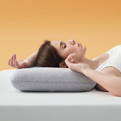 Sonive Memory Foam Pillow, Adjustable Pillow for Stomach, Back and Side Sleeper, Cooling Bed Pillow 60x40x10+4cm Grey