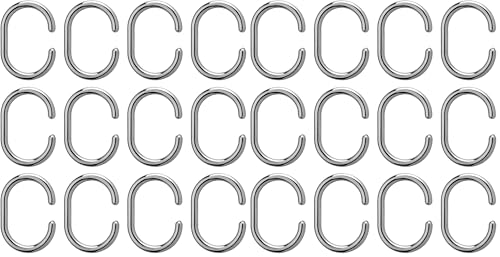 Croydex AK142141 Curtain Rings, Chrome, Suitable for shower rods up to 29mm in diameter (Pack of 2)