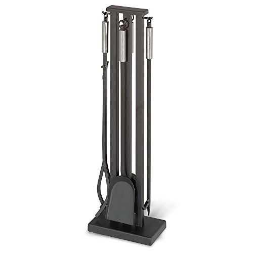 "Pilgrim Home and Hearth 18039 Contemporary Fireplace Tool Set, Matte Black, 32"" H, 22 Lb"